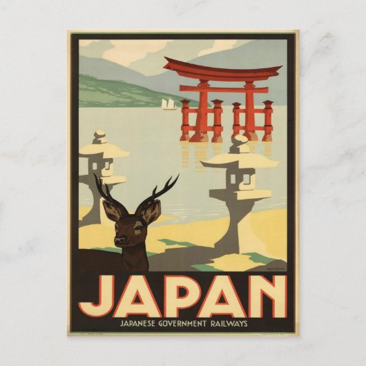  Japan Sika Deer, Torii Gate Travel Briefkaart (Voorkant)