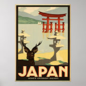 Japan Sika Deer, Torii Gate Travel Poster (Voorkant)