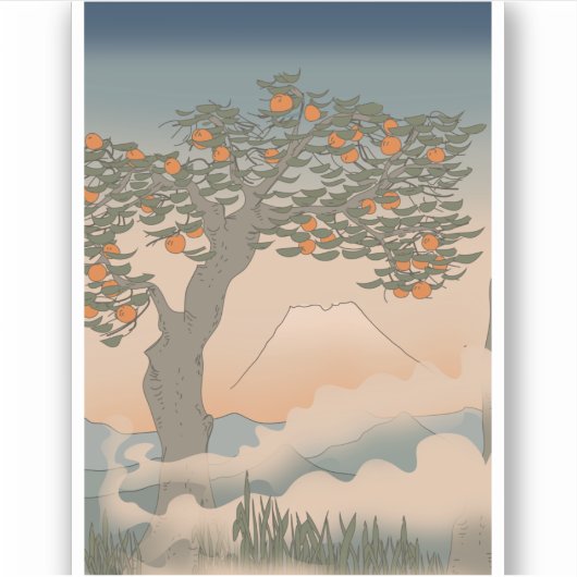 Japan Sinaasboom in de mist Sticker (Voorkant)