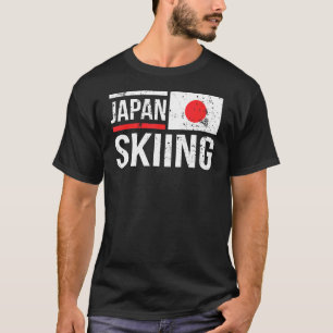 Japan Skiën Vlag Race Sneeuw Berg Winter T-shirt