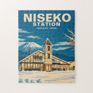 Japan Sneeuw Cultuur Niseko Station ニセコ駅  Legpuzzel