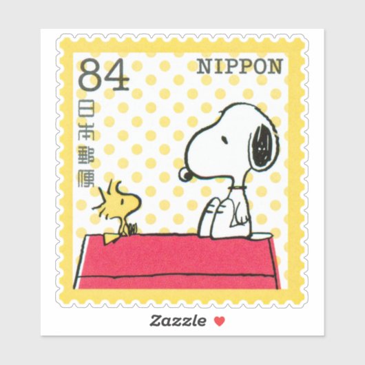 JAPAN, SNOOPY & FRIENDS PEANUTS COMIC postage stam Sticker (Vel)