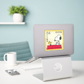 JAPAN, SNOOPY & VRIENDEN PEANUTS STRIPCOMICS POSTZ STICKER (Laptop op bureau)