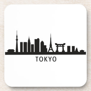 Japan Stadsgezicht Reizen   Tokio Silhouet van de  Bier Onderzetter