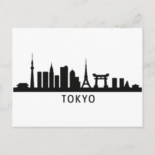 Japan Stadsgezicht Reizen   Tokio Silhouet van de  Briefkaart