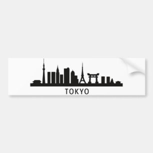 Japan Stadsgezicht Reizen Tokio Silhouet van de Bumpersticker