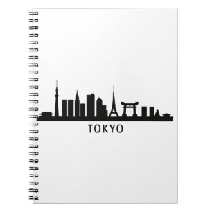 Japan Stadsgezicht Reizen Tokio Silhouet van de Notitieboek