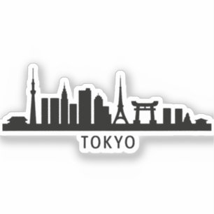 Japan Stadsgezicht Reizen   Tokio Silhouet van de  Sticker