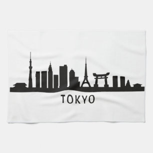 Japan Stadsgezicht Reizen Tokio Silhouet van de Theedoek