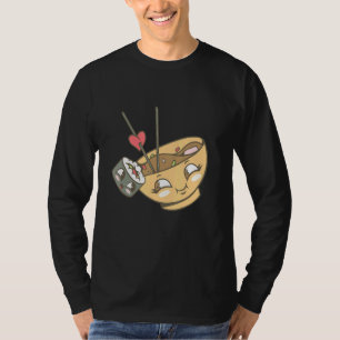 Japan Stijl Gelukkige sushi & soep met eetstokjes T-shirt