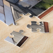 Japan straat gezellige lente waterverf legpuzzel (Zijkant)