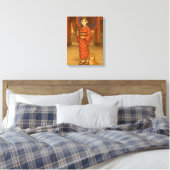 Japan Stroll – Kimono Meisje en Shiba hond Art Pri Canvas Afdruk (Insitu (Slaapkamer))
