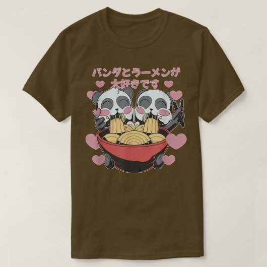 Japan Style Kawaii Ramen Panda T-shirt (Design voorkant)