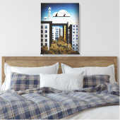 Japan Stylized С ityscape Canvas Print (Insitu (Slaapkamer))