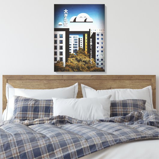 Japan Stylized С ityscape Canvas Print (Insitu (Slaapkamer))