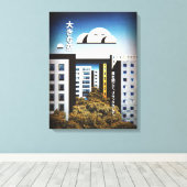 Japan Stylized С ityscape Canvas Print (Insitu (Houten vloer))