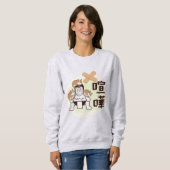 Japan Sumo Tokio - FIGHTO!!! drie katten Trui (Voorkant volledig)