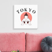 Japan Sumo Tokyo - Zoon van de zon Canvas Afdruk (Insitu (Woonkamer))