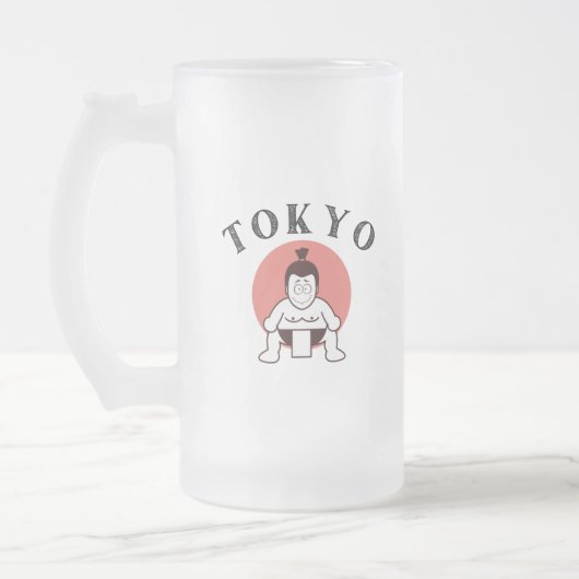 Japan Sumo Tokyo - Zoon van de zon Matglas Bierpul (Links)