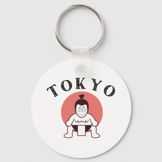 Japan Sumo Tokyo - Zoon van de Zon White Sleutelhanger (Voorkant)