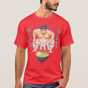 Japan Sumo Wrestler gereed voor Eat Ramen Noodles T-shirt
