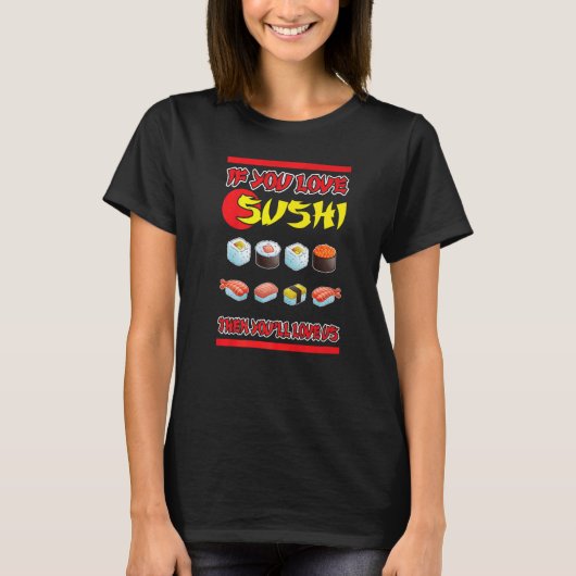 Japan Sushibar Diner Wasabi Temaki Sushiman Daikon T-shirt (Voorkant)