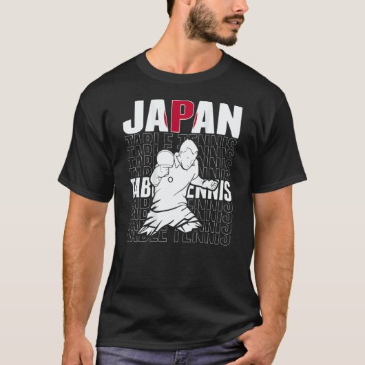 Japan Table Tennis   Support Japanese Ping Pong Te T-shirt (Voorkant)