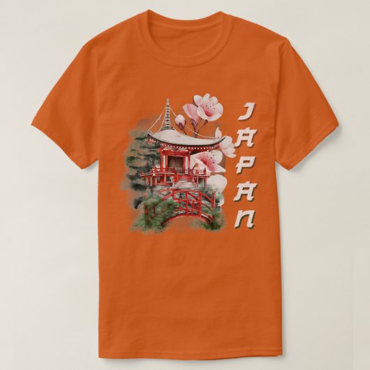 Japan: Temple Cherry Blossom T-shirt (Design voorkant)
