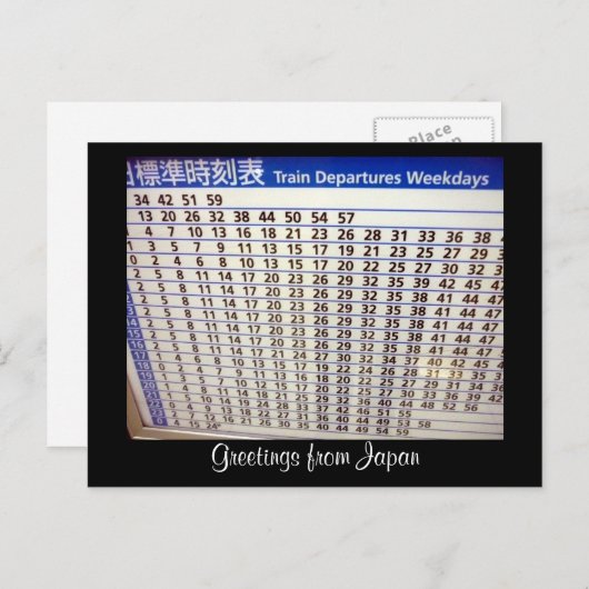 japan - tijdschema briefkaart (Voorkant / Achterkant)