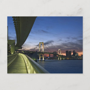 Japan. Tokio. Regenboogbrug in de Baai van Tokio. Briefkaart