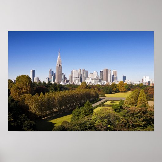 Japan. Tokio Shinjuku District Skyline en Poster (Voorkant)