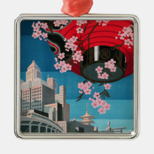 Japan Tokyo Antieke Japanse Reisposter Metalen Ornament