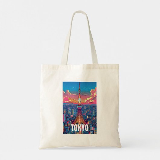 Japan Tokyo Canvas tas - Iconische illustraties (Achterkant)