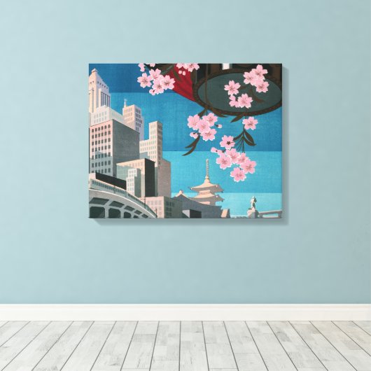 Japan Tokyo  Japans reisposter Canvas Afdruk (Insitu (Houten vloer))