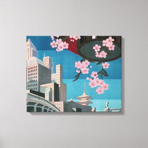 Japan Tokyo Japans reisposter Canvas Afdruk