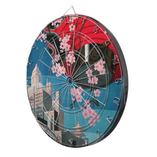 Japan Tokyo  Japans reisposter Dartbord (Voorkant Rechts)