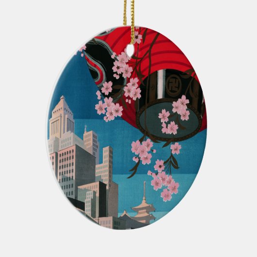 Japan Tokyo  Japans reisposter Keramisch Ornament (Rechts)