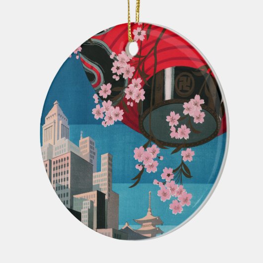 Japan Tokyo  Japans reisposter Keramisch Ornament (Links)