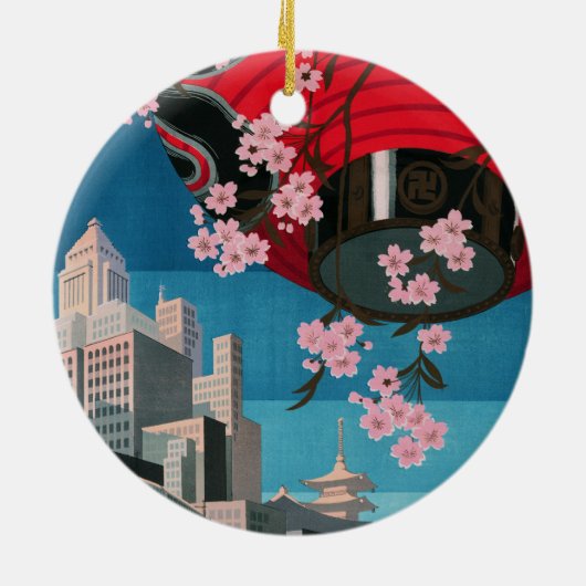 Japan Tokyo  Japans reisposter Keramisch Ornament (Achterkant)