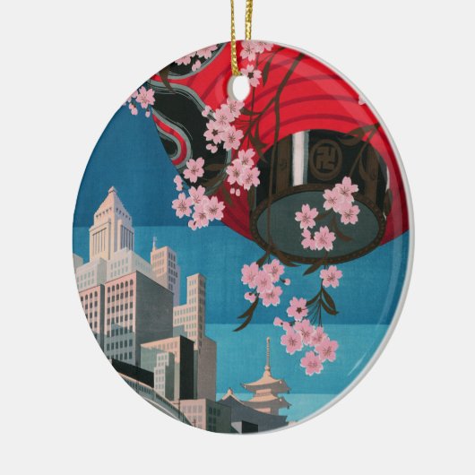 Japan Tokyo  Japans reisposter Keramisch Ornament (Links)