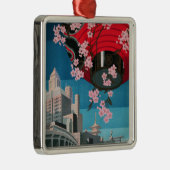 Japan Tokyo  Japans reisposter Metalen Ornament (Rechts)