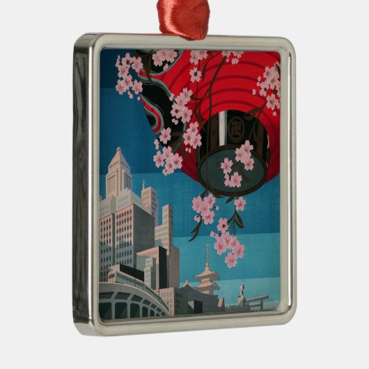 Japan Tokyo  Japans reisposter Metalen Ornament (Rechts)