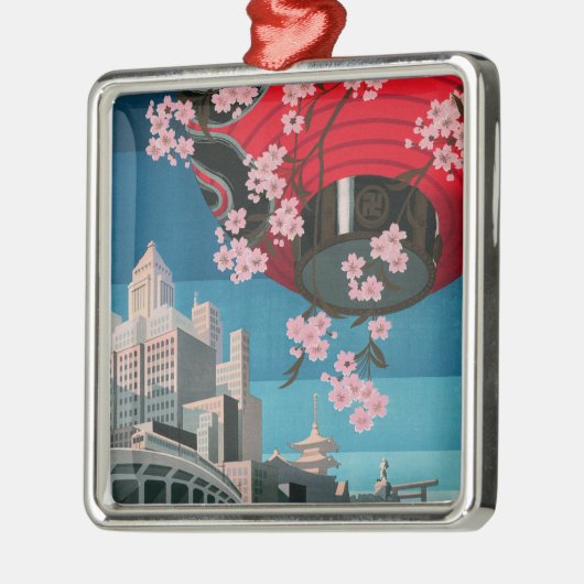 Japan Tokyo  Japans reisposter Metalen Ornament (Links)