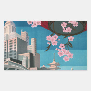 Japan Tokyo  Japans reisposter Rechthoekige Sticker