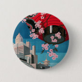 Japan Tokyo  Japans reisposter Ronde Button 5,7 Cm (Voorkant)
