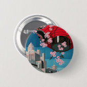 Japan Tokyo  Japans reisposter Ronde Button 5,7 Cm (Voorkant /achterkant)