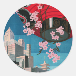 Japan Tokyo Japans reisposter Ronde Sticker