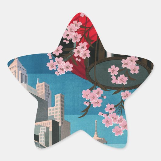 Japan Tokyo Japans reisposter Ster Sticker (Voorkant)