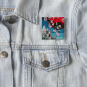 Japan Tokyo  Japans reisposter Vierkante Button 5,1 Cm (In situ)
