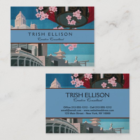 Japan Tokyo  Japans reisposter Visitekaartje (Voorkant / Achterkant)